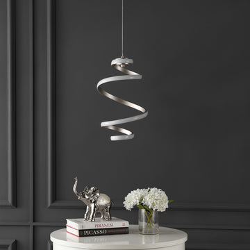 Whirl Modern Minimalist Aluminum/Iron Abstract Integrated LED Pendant - JONATHAN Y